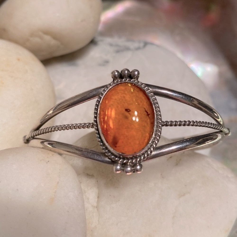Sterling silver amber bracelet